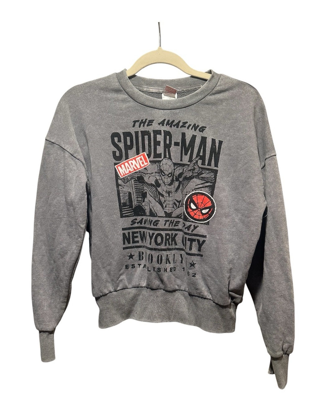 Marvel The Amazing Spider-Man Gray Graphic Sweatshirt Size XS